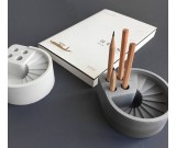 Industrial Style Concrete Office Pen Holder With Stairs