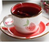 Beautiful pastoral red strawberry ceramic coffee cup