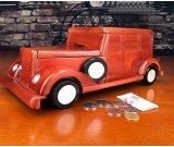 Creative classic car wooden handmade piggy bank Home decoration gift idea