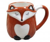 Cute cartoon fox ceramic cup Large capacity animal mug