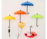 6pcs Umbrella Style Wall Mount Self Adhesive Wall hooks