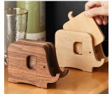 Creative Wooden Elephant Cup Coaster Wood Kitchen Insulation Mat Phone Holder