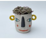 Abstract Cartoon Smiley Small Flower Pot