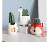 Cute Little Animal Flowerpot, Fox,Cat,Pig,Deer