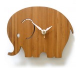 Bamboo Wood Elephant Wall Clock