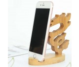 Bamboo Animal Shaped Mobile Phone iPad Holder Stand