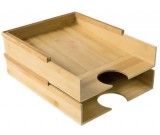 Bamboo Desktop Letter Tray Organizer