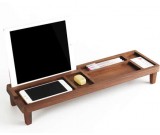 Bamboo Wooden Desktop Organizer Over the Keyboard 