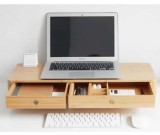 Bamboo Monitor Stand, Monitor Riser with Pull Out Drawer for Computer, Laptop, iMac