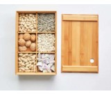  Bamboo Nuts Snacks Storage Box with Dividers