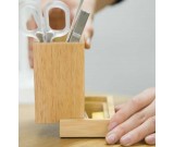  Bamboo Wood Desk Pen Pencil Holder 