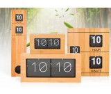 Bamboo Wooden Auto Flip Clock