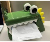  Big Eyes Green Alligator Porcelain Ceramic Tissue Box