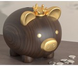 Classic Imitation Black Walnut Color Pig Piggy Bank