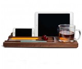 Black Walnut Mobile Phone Stand/Multi-Functional Office Home Desk Organizer for Mobile Phones, Ipad, Pen, Business Card