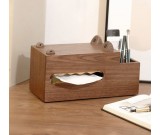 Black Walnut Wood Crocodile Multi-Functional Tissue Box,Storage Holder