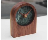 Black Walnut Wood Marble Desk Clock
