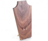 Black walnut Wooden Necklace Jewelry Bust Display Organizer Stand 