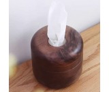 Black Walnut Handmade Wood Round Tissue Box Cover Holder