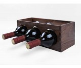 Black Walnut Wooden 3-bottle Wine Rack