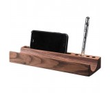 Black Walnut Wooden Business Card Holders Wooden Desk Office Organizer Display Stands Pen Pencil Holder 