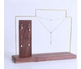 Black walnut Wooden Earring Necklace Jewelry Display Organizer Stand