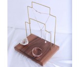 Black walnut Wooden Necklace Jewelry Display Organizer Stand