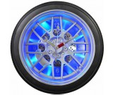 14" Blue LED Tire Wall Clock,Desk Clock