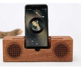 Bluetooth Bamboo Wood Portable Speaker With Mobile Phone Stand Holder