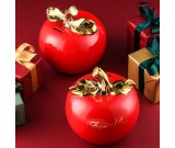 Exquisite Christmas Red Apple Decorative Piggy Bank