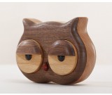 Classic Black Walnut Owl Jewelry Box