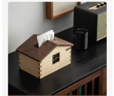 Classic Design Mini Tiny House Wooden Tissue Box