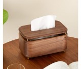 Classical Desktop Black Walnut Tissue Box