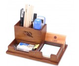  Wooden Desk Accessory Storage Organizer / Pen Holder /  Memo Pad Holder/Business Card Holder