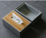 Concrete Tissue Box Storage Box Desk Organizer 