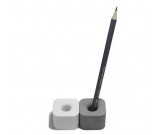 Concrete & Wooden Cubes Pen Stand Holder, (Set of 4)