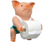 Countryside Wall-Mounted Pig Toilet Paper Roll Holder