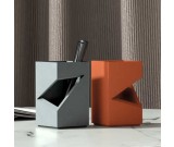 Creative Art Notched Square Concrete Pen Holder