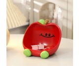 Cute Red Apple Storage Tray for Keys, Jewelry & Small Items | Fun Smiley Face Home Decor
