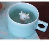 Cute Cow Figurine Ceramic Coffee Cup
