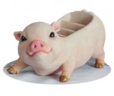 Cute Pig Office Desktop Stationery Cell Phone Remote Control Storage Box Organizer