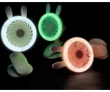 Cute Rabbit Bear Clip On  Mini- Fans With LED Night-Light