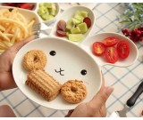 Cute Rabbit & Monkey Pattern Kid Dinner Dish