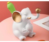 Cute White Elephant Desktop Organizer Pen Holder