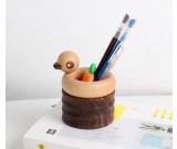 Funny Duck Walnut Wooden Pen Holder