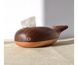 Exquisite Wooden Whale Decorative Tissue Box, Artistic Design