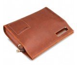 Genuine Leather Business Portfolio Briefcase A4 Paper File Document Organizer
