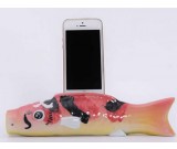 Fish Style Ceramic Speaker Sound Amplifier Stand Dock for SmartPhone