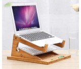 Folding Bamboo Desktop Stand With Base for Tablet Laptop Macbook Air or Pro