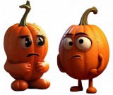 Fun Cartoon Orange Pumpkin Ornament, Halloween Decoration